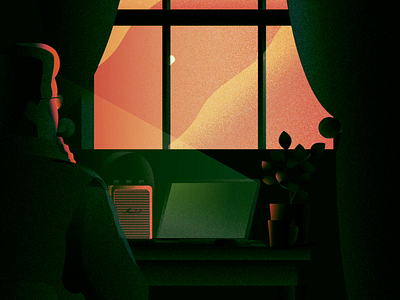 Hope animation contrast covid hope illustration remote work shadow working at home