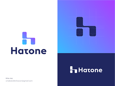 Hatone Logo Design brand branding brandmark clean color design gradient identity letter logo logo design logo designer logo mark logodesign logos logotype mark monogram symbol thefalcon