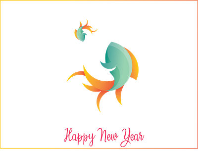 Happy New Year 1399 design fish fish logo golden ratio happy happy new year illustraion logo vector