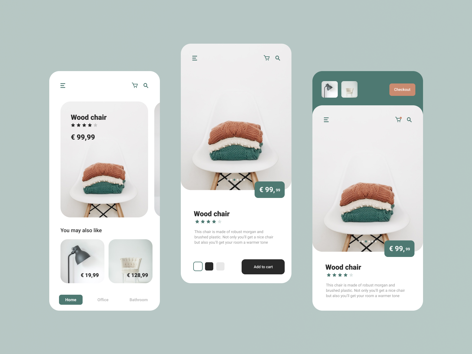 Example of Random furniture app design