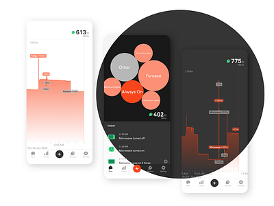 Sense dark or light mode? dark mode electricity energy graph mobile sense smart home stats ui