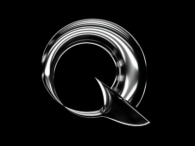 36 Days of Type - Q 36dayoftype 36daysoftype 36daysoftype07 3d branding c4d chrome design letter minimal monochrome redshift type typography