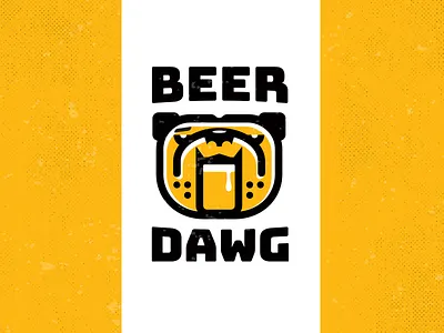 Beer Dawg_ drib bar beer beer art beer label brewery bulldog design dog graphic illustration logo mikebruner