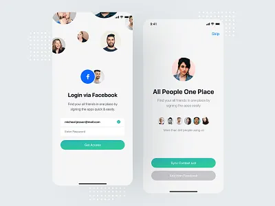 App onboarding screen chat profile design application app mobile interface experience iphone x ios android login sign in signup message conversation inbox text minimal clean modern interaction onboarding page screen registration register join social media network ui ux user kit
