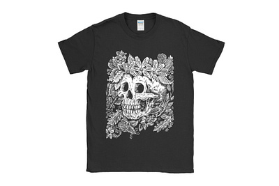 T-Shirts! drawing drawingart floral pen and ink skull skulls tshirt tshirtdesign