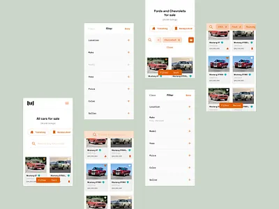 Motorious – Vehicle results microinteractions auto automotive beta car chips classic car classifieds desktop ecommerce filters list page marketplace microinteractions mobile mobile responsive product design results ui ux web design
