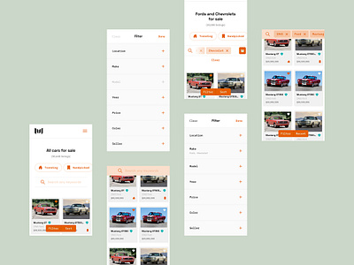 Motorious – Vehicle results microinteractions auto automotive beta car chips classic car classifieds desktop ecommerce filters list page marketplace microinteractions mobile mobile responsive product design results ui ux web design