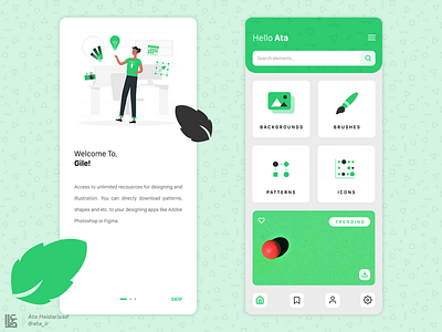 Gile Designers Resource App UI design designer figma file flat ios mobile mobile app sketch ui ui design uidesign uikit uiux ux xd