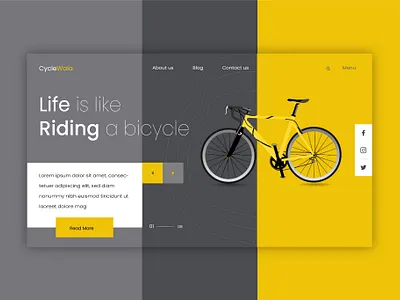 Cyclewala Landing Page UI adobe photoshop adobe xd landing page ui design