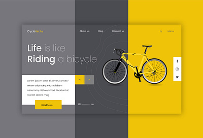 Cyclewala Landing Page UI adobe photoshop adobe xd landing page ui design