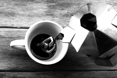 Café art direction black and white creativity graphic microwolrd photoshop post production surrealism