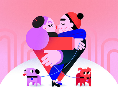 Valentines 2d affinitydesigner art colorful design flat illustration minimal pastels vector