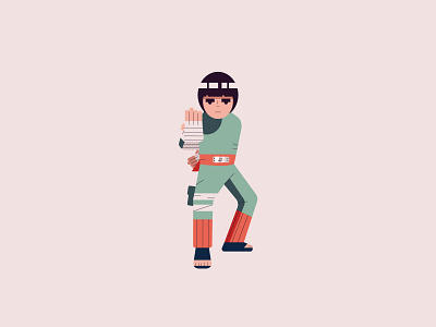 Rock Lee anime bruce lee drawing flat naruto nature illustration rock lee simple vector