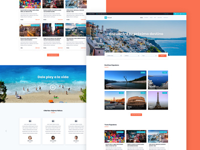 Homepage OV Travel adobe xd design diseño web interfaces landing page tours travel ui ux web website