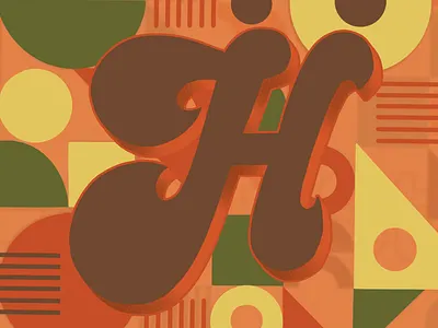 36 Days of Type H 36daysoftype 36daysoftype07 70sdesign 70sscript graphic designer hand drawn type hand lettering illustration illustrator lettering script lettering typography