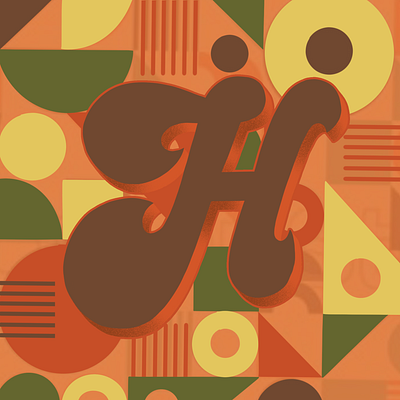 36 Days of Type H 36daysoftype 36daysoftype07 70sdesign 70sscript graphic designer hand drawn type hand lettering illustration illustrator lettering script lettering typography