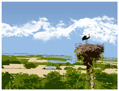 Ararat | Armenia 47 ararat armenia design dribbble graphicdesign illustration logo masis painter painting stork vector vectorart հայաստան