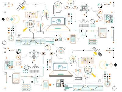 Article Illustration 03 2d branding circles colours flat illustration motion graphics. design