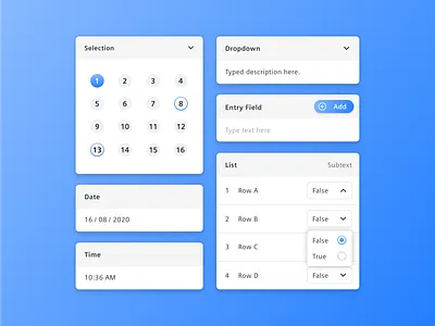 Exploring fields by staying inside blue calendar date dropdown entry entry field false fields list numbers row selection set system system design text time true ui ux