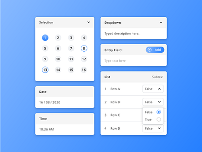 Exploring fields by staying inside blue calendar date dropdown entry entry field false fields list numbers row selection set system system design text time true ui ux