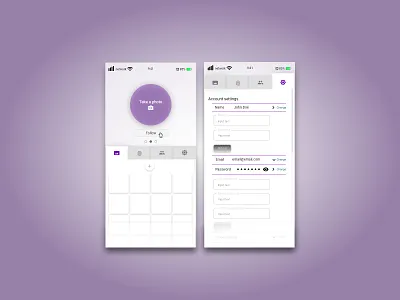 User profile 2d design adobe xd dailyui ui