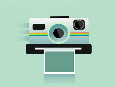 Polaroid Camera art artwork camera camera icon cartoon design flat green illustration illustrations image minimal mockup photo photography polaroid simple