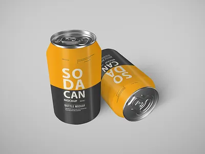 Free Soda Can Mockup Set PSD branding design freebie freebies mockup
