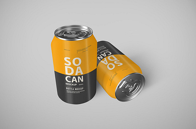 Free Soda Can Mockup Set PSD branding design freebie freebies mockup