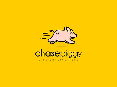 chasepiggy animal animation design flat flat icon flat ui illustration logo pig running vector