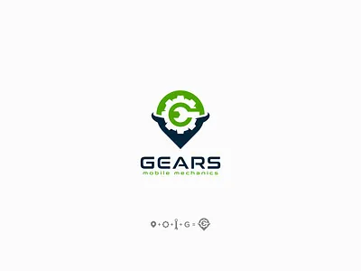 gears mobile flat gear icon lettering logo logodesign mechanics symbol vector