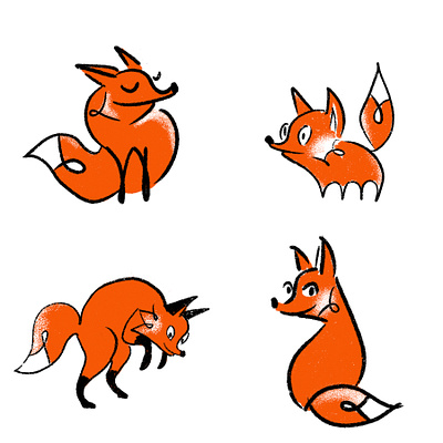 Fox character cute fox orange scared thoughtful waiting