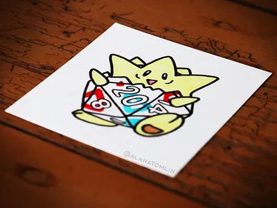 Togepi D20 alana tomlin alanatomlin american traditional d20 dungeons and dragons pokemon tattoo togepi traditional tattoo