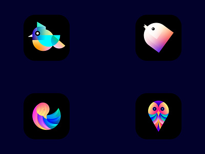 Bird App Icons app icon designer bird bird logo branding creative design designer freelancer illustration india lalit logo logo designer unique