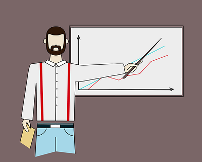 Flat illustration bussines illustration man