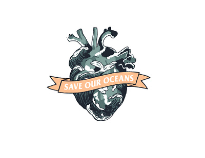 Ocean Heart blue design drawing heart heyhaygoods illustrate illustration logo stickers vector