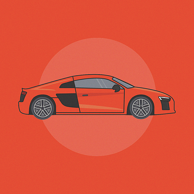 Audi R8 audi cars design fast illustration orange