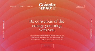 Cosmic Hour Website aura gradient tarot webdesign website