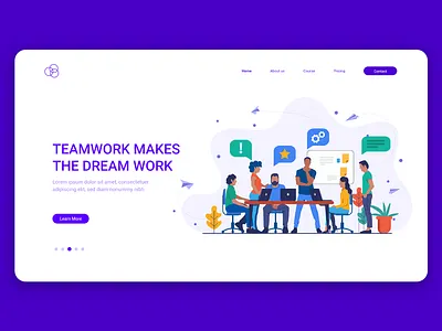 Teamwork Landing Page Template adobe xd adobe xd templates design homepage design illustration landing page design landing page templates landing page ui ui ui design ux web templates web theme design