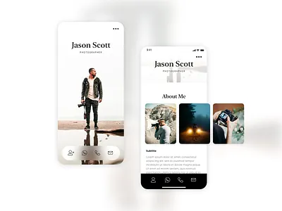 Business VCard blur design mobile mobile ui responsive uidesign web