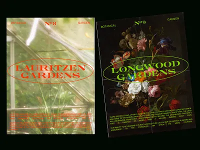 the botanicals botanical design gardens green haze orange posters vintage