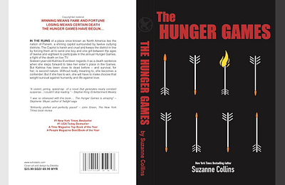 Book cover design of The Hunger Game Series #1 app branding design illustration illustrator typography ui