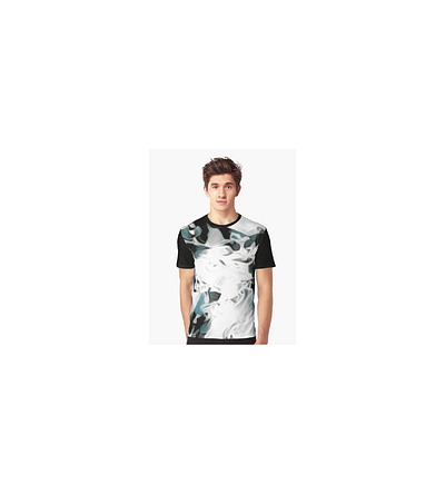 Chills - graphic t-shirt abstract design black blackandwhite clothes clothing design fashion fluid design illustration menswear pattern design print print design shirtdesign shop silver swirls tshirt design turquoise unisex visual design