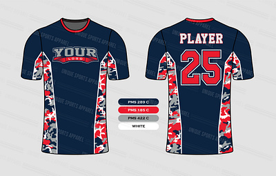The Camouflage Design Sports Jersey Mockup camouflage casual fashion football illustration jersey layout mockup number pattern player shirt soccer sport style team template uniform vector wear