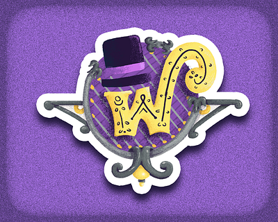 Wonka Badge badge design illustration logo movie movie poster movies poster texture wonka