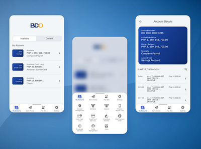 BDO App Redesign - Mobile Banking banking app blue gradient mobile app mobile banking mobile banking app phone ui ui ux