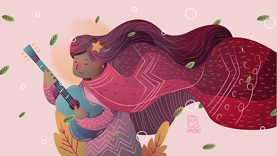 Cantora charactedesign comic doodle illustration kids. editorial music musician naif sketch