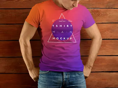 Free T-Shirt Mockup on Athletic Man design free mockup free mockup psd mockup mockup design mockup psd mockup template photoshop psd