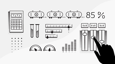 Petroleum trade animation illustration infographic lineart linework monochrome prostora vector illustration visualization