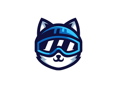 Snowboarding Cat design gaming illustration logo mascot snowboard winter