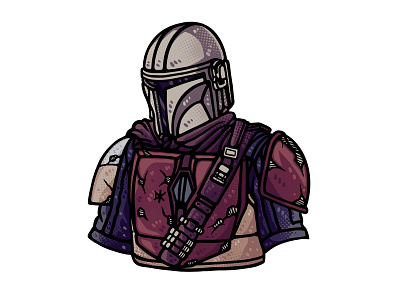 The Mandalorian dusan klepic force helmet illustraion mandalorian mercenary star wars warrior